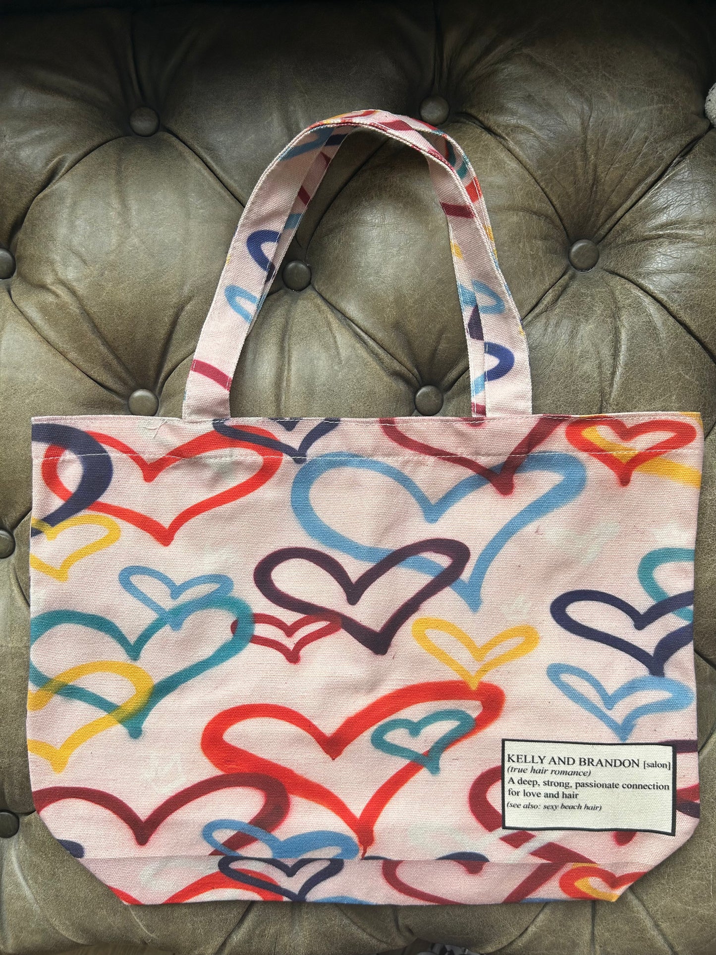 Kelly & Brandon Love & Hearts Canvas Tote