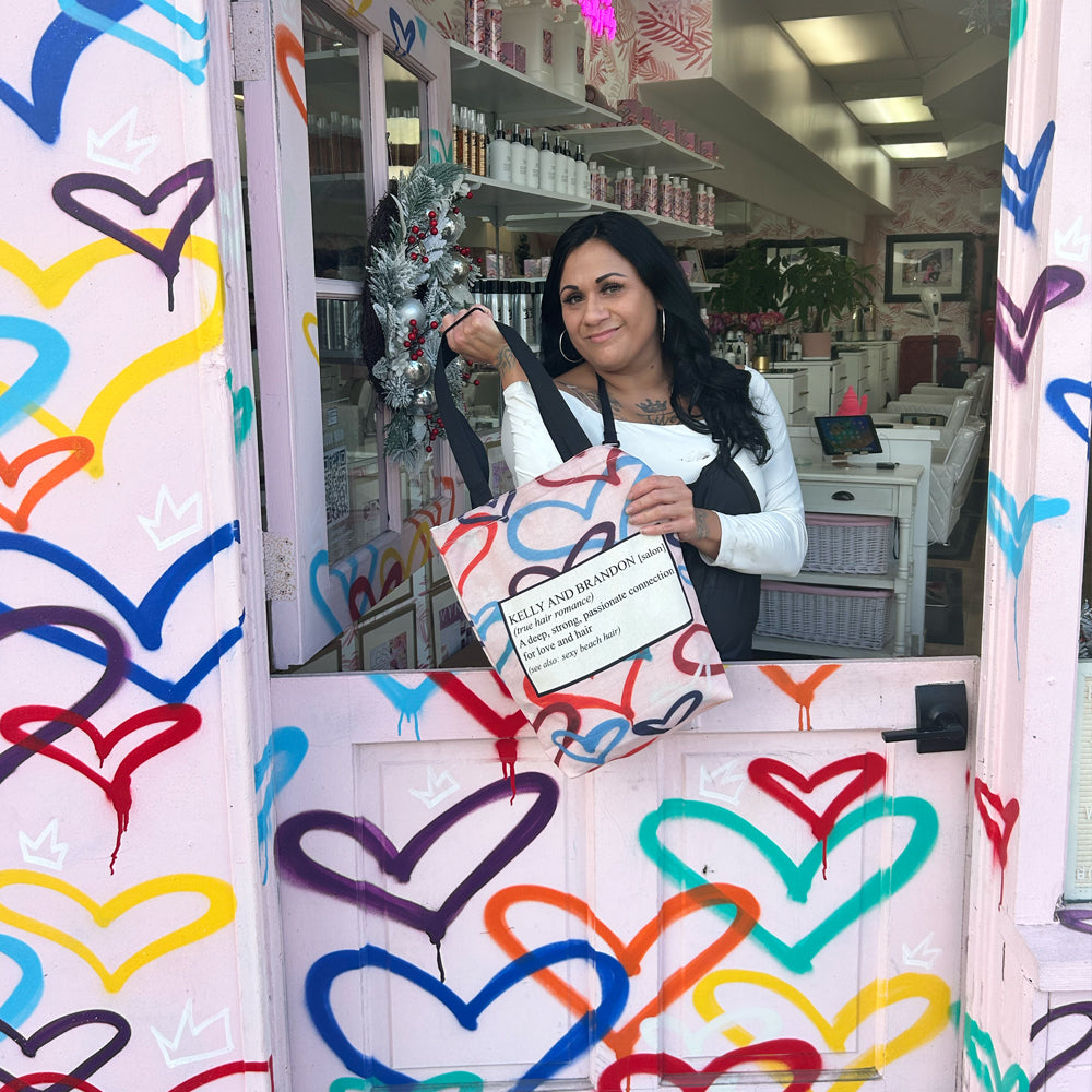 Kelly And Brandon Biotin Shampoo & Conditioner Set For Hair Growth W Free Love & Hearts Canvas Tote