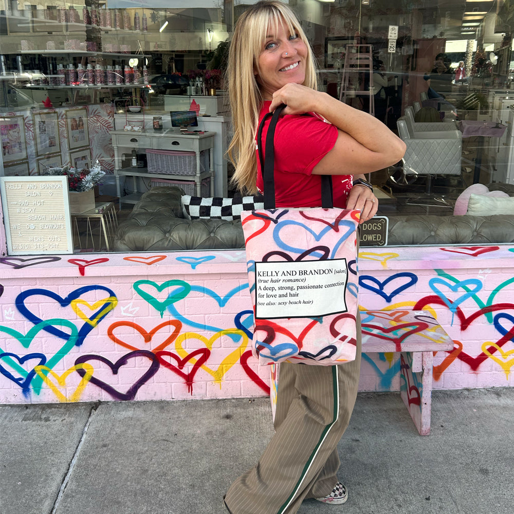 Kelly And Brandon Biotin Shampoo & Conditioner Set For Hair Growth W Free Love & Hearts Canvas Tote